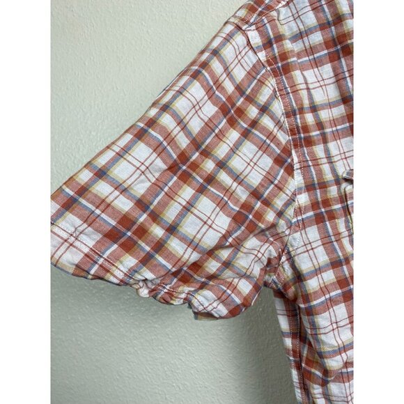 ALESBURY Linen Blend Short sleeve button up Shirt Men Size Large Pockets Western - Picture 9 of 12